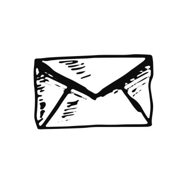 posta zarf kroki simgesi. yalıtılmış nesne.