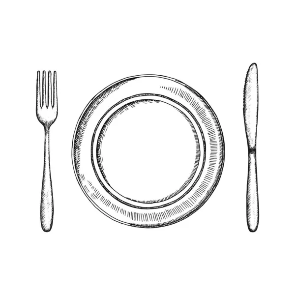 孤立物体的餐具 — 图库矢量图片