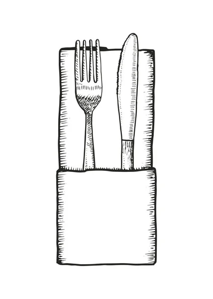 孤立したオブジェクト 手描きの食器 — ストックベクタ