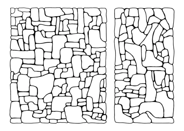 Каменная Текстура Изолированный Рисунок Рельеф Стен — стоковый вектор