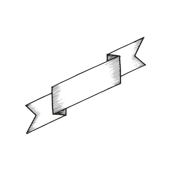 Icône Plate Mince Ruban Isolé Sur Fond Blanc Vecteur Illustration — Image vectorielle