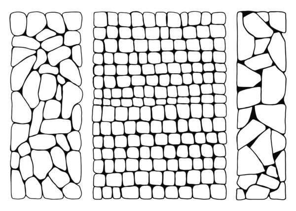 Текстура камней. стена из кирпича устанавливает вектор. асфальтированные каменные дорожки
.