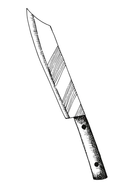 Kniv Kök Ikonen Vektor Skiss Hand Ritning — Stock vektor