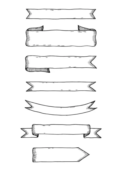 Uppsättning Tunna Band Isolerad Vit Bakgrund Vektor Illustration — Stock vektor