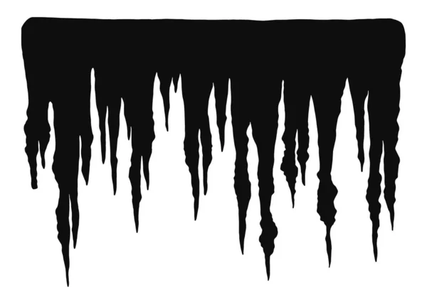 Set Stalactites Cave Isolated White Background Vector Illustration — Stock Vector