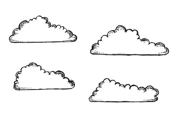 Clouds Vector Set Isolated — Stock Vector