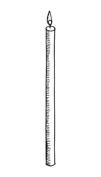 Свічковий Ескіз Монохромний Ізольовані Білому Фоні — стоковий вектор