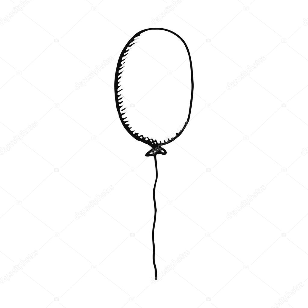 air balloon sketch icon. isolated object.