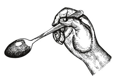 izole nesneleri, handdrawn çatal bıçak takımı