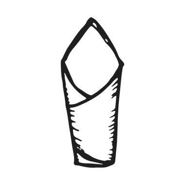 peçete simge vektör beyaz arka plan üzerinde siyah.