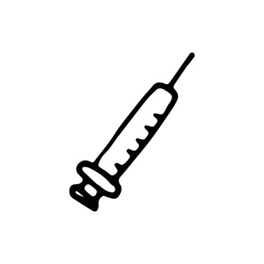 şırınga tıbbi simgesi. kroki yalıtılmış nesne.