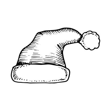 Santa şapka Noel simgesi. yalıtılmış nesne.