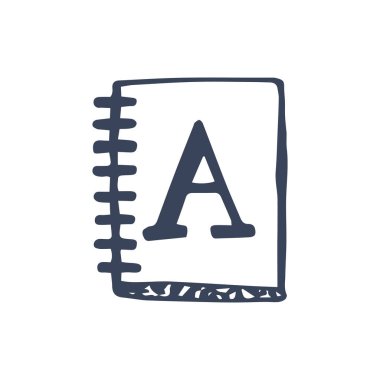 Not defteri simgesi. kroki yalıtılmış nesne.