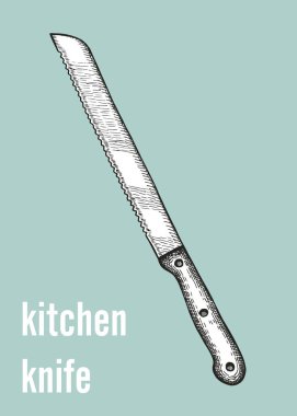 bıçak mutfak simge vektör kroki. el çizimi.