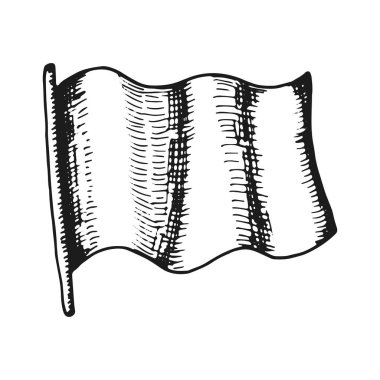 bayrak tek renkli kroki. Beyaz arka plan üzerinde izole.