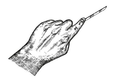 bıçak mutfak simge vektör kroki. el çizimi.