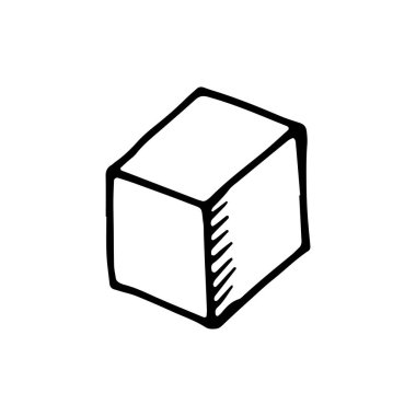 küp simgesini. kroki yalıtılmış nesne.