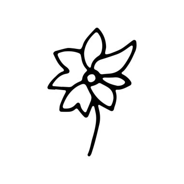 çiçek simgesi. kroki yalıtılmış nesne.