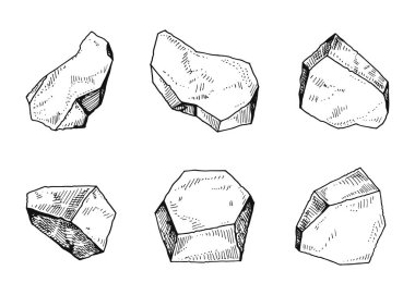 taşlar izole nesneleri vintage seti