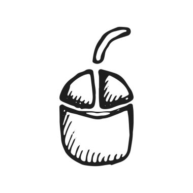 bilgisayar fare düz simgesi beyaz arka plan, vektör, illüstrasyon izole