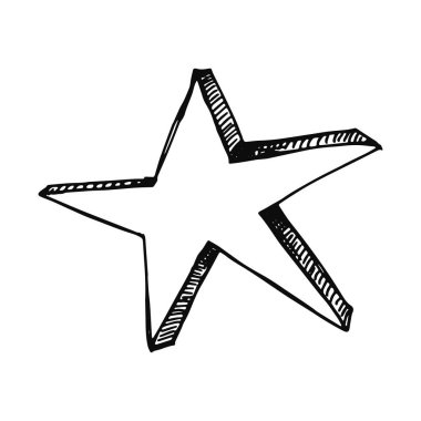 yıldız simgesi. kroki yalıtılmış nesne.
