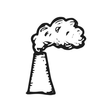 Trompet bitki üzerinde beyaz arka plan vektör siyah duman simgesiyle.