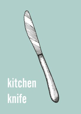 bıçak mutfak simge vektör kroki. el çizimi.