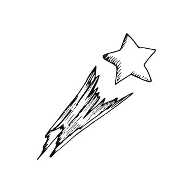 yıldız simgesi uçar. kroki yalıtılmış nesne.