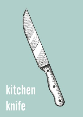 bıçak mutfak simge vektör kroki. el çizimi.