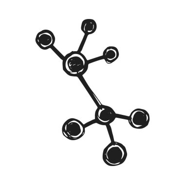molekül simge vektör kroki. İzoleli el çizimi.