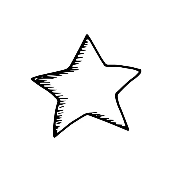 Ikonu Hvězdičky Načrtněte Izolovaný Objekt — Stockový vektor