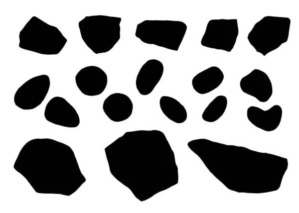 Камни Изолированные Объекты Винтажный Набор — стоковый вектор