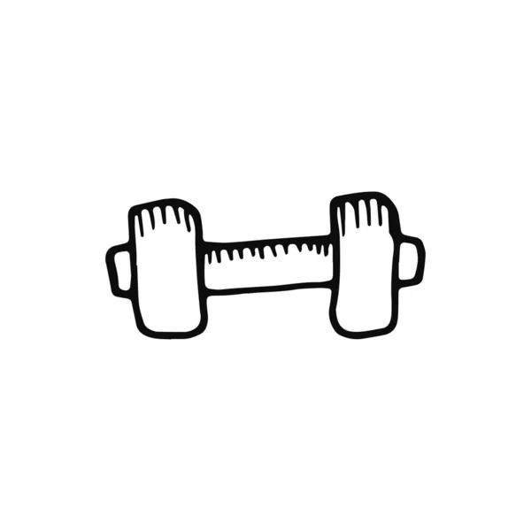 Dumbbell Sports Icon Sketch Isolated Object — Stock Vector