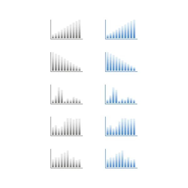 Conjunto Iconos Bocetos Gráficos Negocios Aislado — Archivo Imágenes Vectoriales