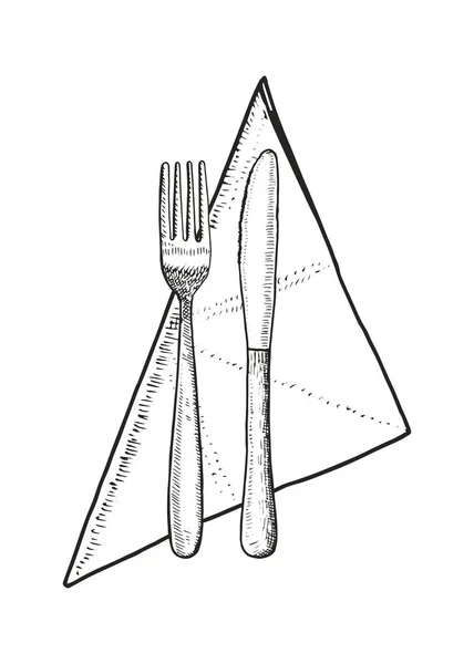 Příbory Izolovaných Objektů Handdrawn — Stockový vektor