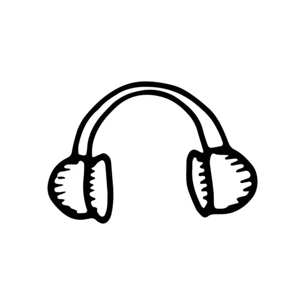 Значок Навушників Ескіз Ізольований Єкт — стоковий вектор