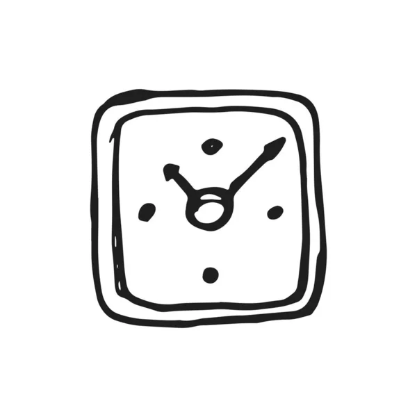 Clock Icon Black White Background Vector — Stock Vector