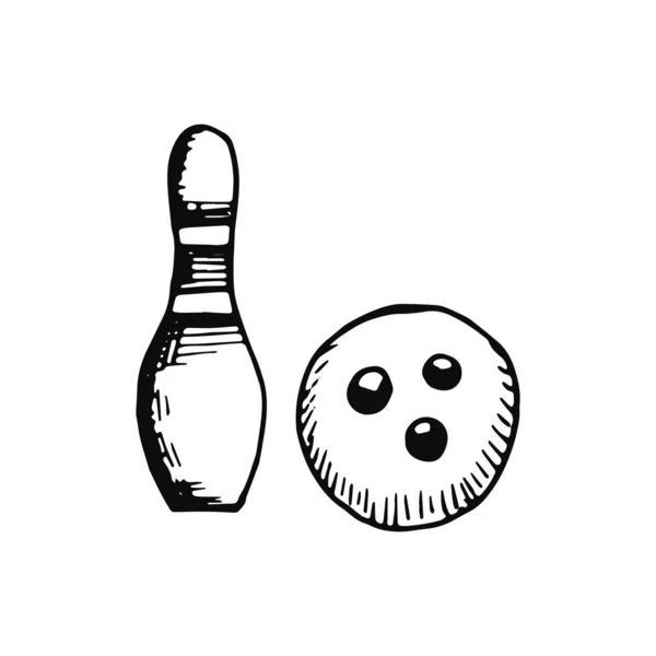 Skittle Bola Bolos Icono Bosquejo Objeto Aislado — Vector de stock