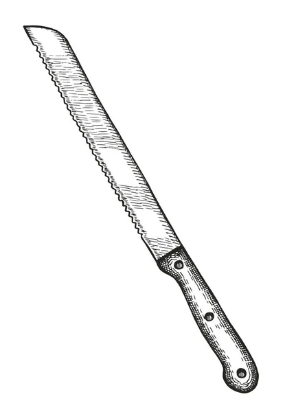 Messer Ikone Vektor Skizze Handzeichnung — Stockvektor