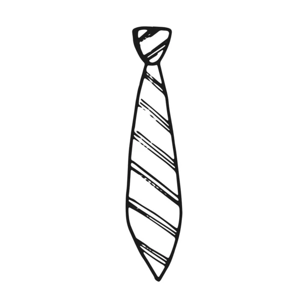 Nyakkendő Kézi Minta Elszigetelt Fehér Background — Stock Vector