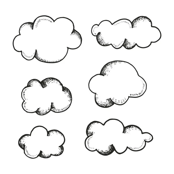 Clouds Vector Set Isolated — Stock Vector