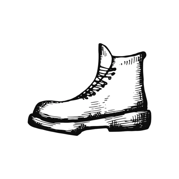 Bota Icono Invierno Bosquejo Objeto Aislado — Vector de stock