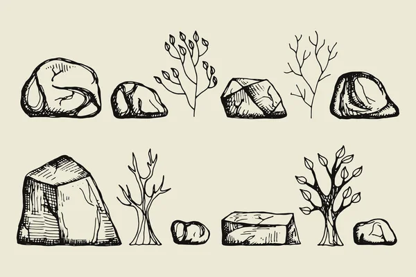 石头查出的对象复古集合 — 图库矢量图片