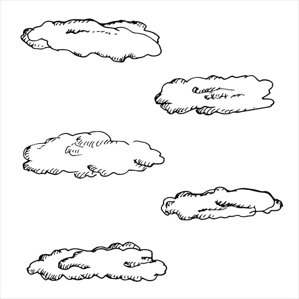 Clouds Vector Set Isolated — Stock Vector