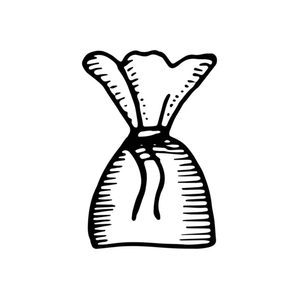 Candy Bag Ikona Načrtněte Izolovaný Objekt — Stockový vektor