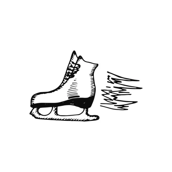 Icono Patines Bosquejo Objeto Aislado — Vector de stock