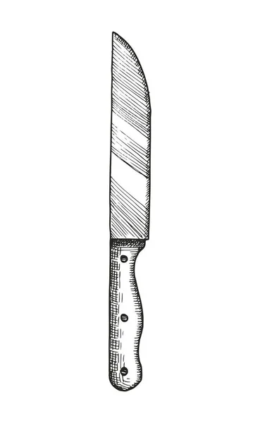 Couteau Icône Cuisine Croquis Vectoriel Dessin Main — Image vectorielle