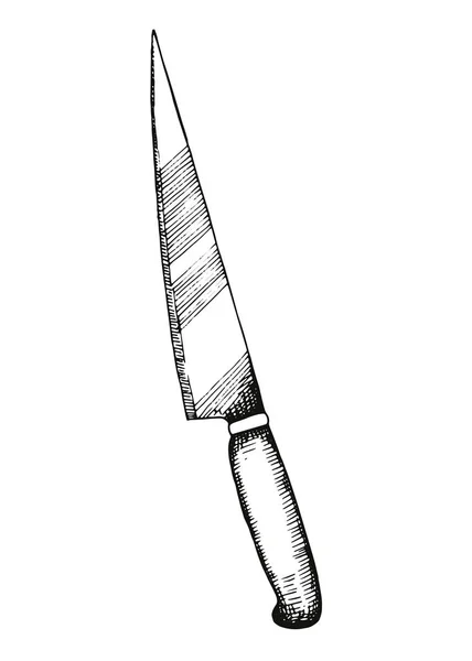 Cuchillo Cocina Icono Vector Boceto Dibujo Mano — Vector de stock