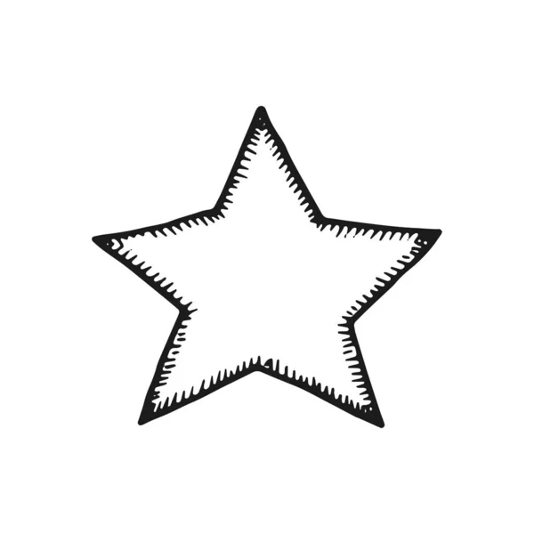 星の手描き 白い背景に分離 — ストックベクタ