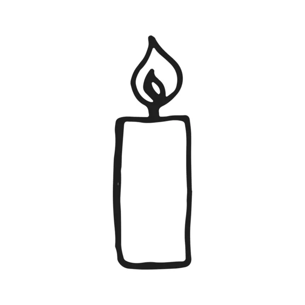 Kerzensymbol Vektorskizze Isoliert Auf Weißem Hintergrund — Stockvektor